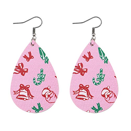 Leather Earrings - Lightweight Faux Leather Leaf Earrings Teardrop Dangle, Handmade Teardrop Dangle Faux Leather Statement Earrings for Girls, Fashion Leaf Dangle Earrings Teardrop Earrings