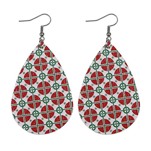Leather Earrings - Lightweight Faux Leather Leaf Earrings Teardrop Dangle, Handmade Teardrop Dangle Faux Leather Statement Earrings for Girls, Fashion Leaf Dangle Earrings Teardrop Earrings