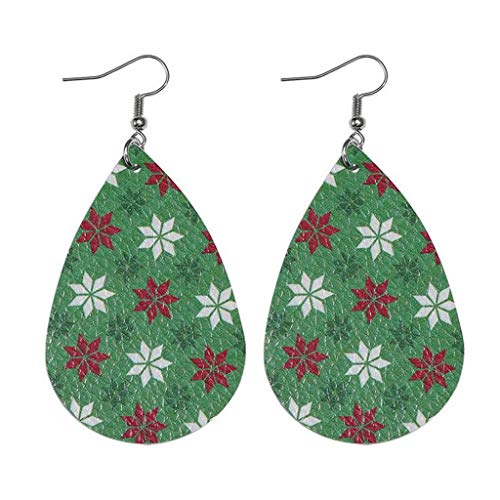 Leather Earrings - Lightweight Faux Leather Leaf Earrings Teardrop Dangle, Handmade Teardrop Dangle Faux Leather Statement Earrings for Girls, Fashion Leaf Dangle Earrings Teardrop Earrings