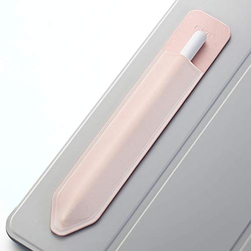 Book Cover ESR Pencil Case Holder Compatible with the iPad Pencil (1st and 2nd Gen), Elastic Pocket for Stylus Pen [Pencil Protected and Safe] Pouch Adhesive Sleeve Attached to Case for Pencil, Rose Gold