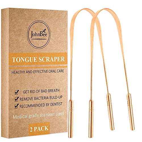 Book Cover Tongue Scraper(2-pack). The Best Tounge Scraper Cleaner Ever! Design In The USA. Bad Breath Treatment (Medical Grade). Excellent Copper Tongue Scrapers For Adults.