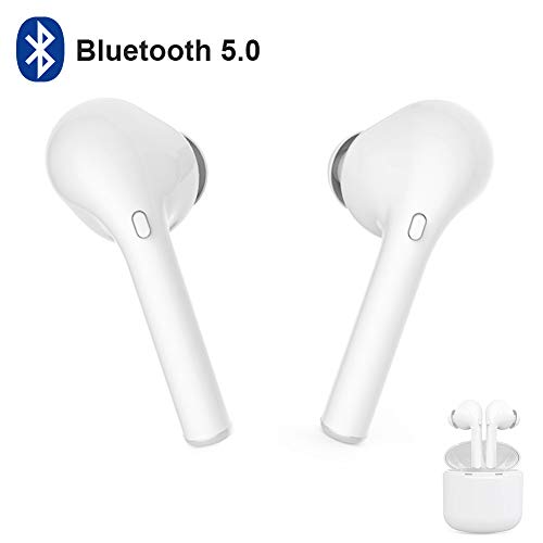 Book Cover True Wireless Earbuds Bluetooth 5.0 Headphones in Ear Sports Running Earphones for iPhone/Android/Huawei with Charging Case, 15-24H Playtime, Fast Auto-Pairing