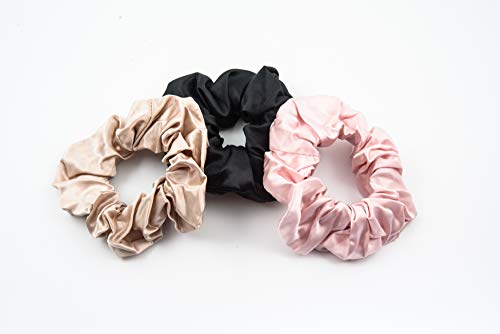 Book Cover Hair Luxe 100 percent Premium Pure Mulberry Silk Scrunchies with Elastic Band for Women and Girls