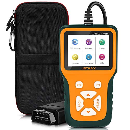 JETHAX Handheld OBD2 Scanner, Car Fault Code Reader Diagnostic Scan Tool Compatible with All Vehicles 1996 and Newer, Check I/M Readiness, 02 Sensor, EVAP Systems