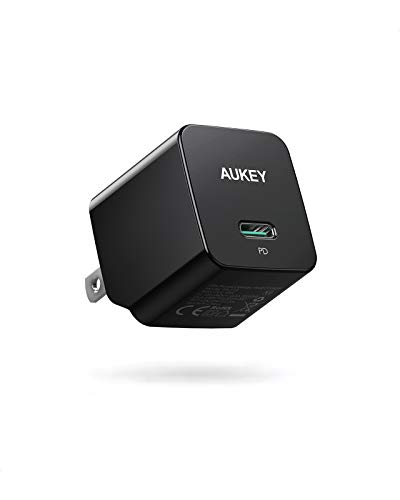USB C Charger, AUKEY 18W PD Charger Fast Charger with Foldable Plug, Ultra-Compact USB C Wall Charger Compatible with iPhone 11 Pro Max, AirPods Pro, Google Pixel 3 XL, LG G5, Huawei, Samsung and More