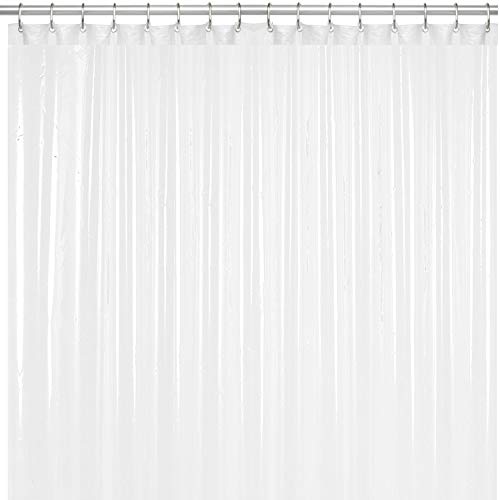 LiBa Mildew Resistant Anti-Microbial PEVA 8G Shower Curtain Liner (72x72, White)