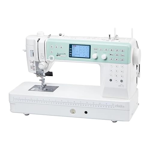 Elna Elnita ef72 Sewing and Quilting Machine with over 10" of Seamless, Aluminum Flatbed Sewing Space, 170 built-in stitches, 2 Alphabets for Home