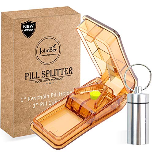Book Cover Pill Cutter. The Best Pill Cutters for Small Pills Ever! Design in The USA. Doubles as a Pill Box. Excellent Pill Splitter with Keychain Pill Holder