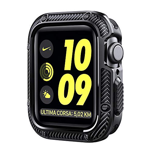 Book Cover tovelo Case Compatible with Apple Watch 42mm, Soft TPU Flexible Shockproof and Shatter-Resistant Protective Bumper Cover Compatible with iWatch Series 3/2/1 Black