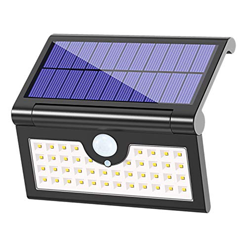 Foldable Solar Lights Outdoor 42 LED, Pobon Waterproof Super Bright [3 Lighting Modes] Motion Sensor Solar Security Light Portable LED Camping Lights for Driveway, Patio, Yard, Garden, Deck