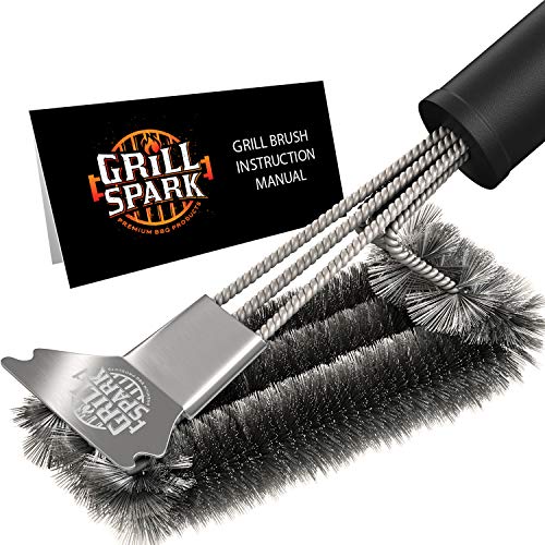 Book Cover Grill Spark Quick/Easy BBQ Grill Brush and Scraper 18