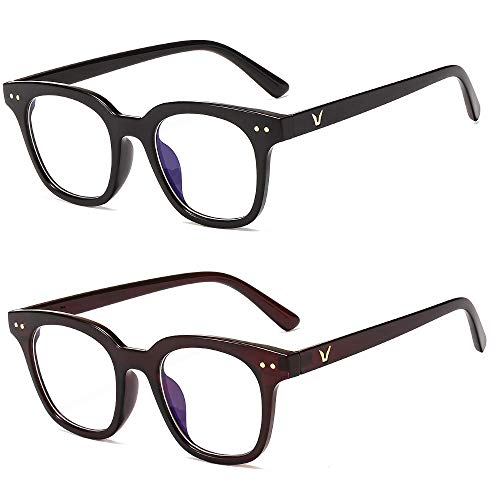 Aisprts Blue Light Blocking Glasses,Anti Eyestrain & UV Glare,Computer Reading/Gaming/TV/Phones Glasses for Women Men (Black+Red)