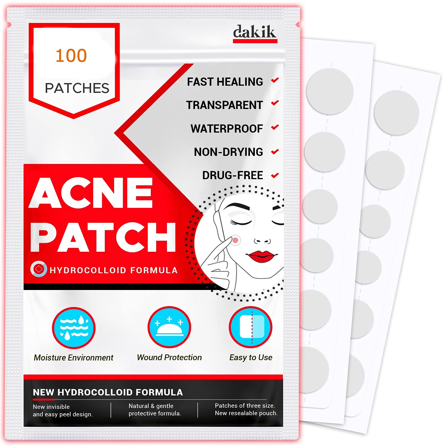 Acne Pimple Patches (120 Count - 3 Sizes) – Invisible Hydrocolloid Bandages with Tea Tree Oil, Absorbing Patches for Acne Spot Treatment, Blemish & Zit Stickers
