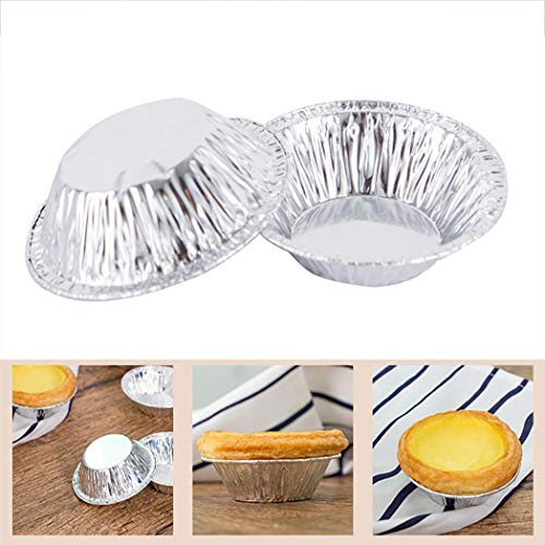 Purcon 100 PCs/Set Disposable Tinfoil Circular Egg Tart Mold Cake Mould Practical Baking Mould Egg Tart Baking Cups