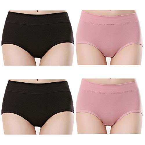 Tunalt Fitness Women's Soft Cotton Briefs Underwear Breathable Middle Waist Panties