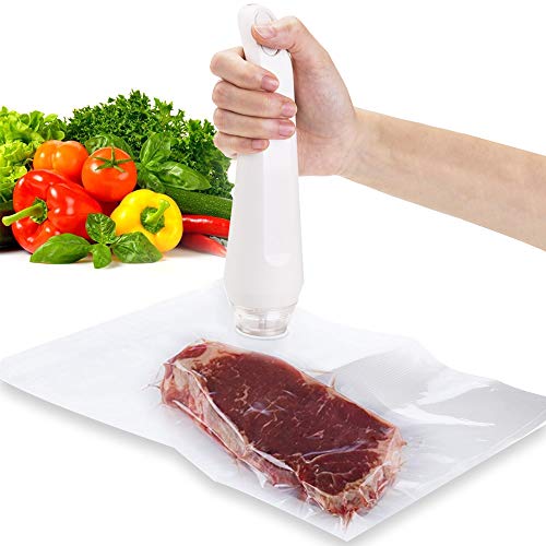 TINVOO Vacuum Sealer Machine, Handheld Machine included 10pcs Air Sealing Zipper Bags USB Rechargeable Portable Cordless Kitchen Appliances for Food Saver & Sous Vide