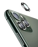 FilmHoo Camera Lens Screen Protector for iPhone 11 Pro(5.8) / Pro Max(6.5) Tempered Glass,High Definition Anti-Scratch/Dust/Water/Fog, Metal Ring Film - Midnight Green（Set of 3）