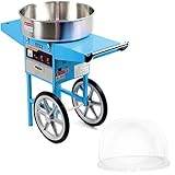 VIVO Blue Electric Commercial Cotton Candy Machine/Candy Floss Maker, Mobile Cart with Bubble Shield CANDY-KIT-2B