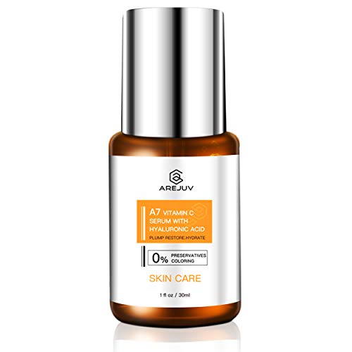 AREJUV A7 Vitamin C Serum With Hyaluronic Acid - Facial Serum For face-0% Preservatives Coloring and Natural Ingredients -1fl 0z./30ml