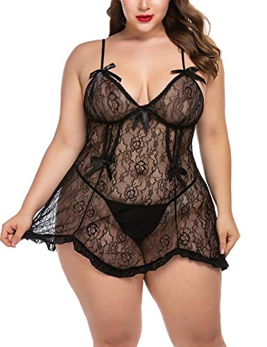 Avidlove Lace Babydoll Lingerie Sexy Mini Chemise Mesh Wedding Nightie Bridal Nightdress