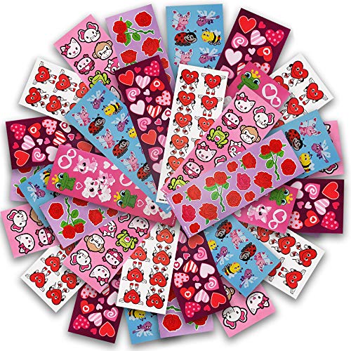 Book Cover ArtCreativity Valentineâ€™s Day Stickers Assortment for Kids, 100 Sheets with Over 1,600 Stickers, Valentine Stickers and Treats, Home-Made Holiday Cards Supplies, Party Favors for Boys, Girls, Toddlers