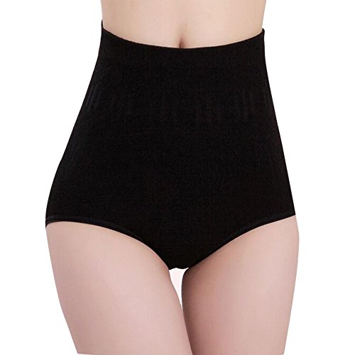 Forthery-Women Waist Trainer Tummy Control Panties Body Shaper High Waisted Shapewear Briefs(Black)