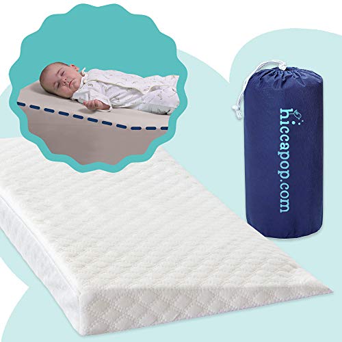 hiccapop Crib Wedge for Babies with Deluxe Soft Plush Water-Resistant Cover | Baby Wedge for Cribs with Soft Fabric Cover | Roll and Go for Travel