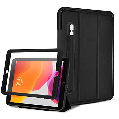 Lapogy ipad 9.7 Case,ipad 6th/5th Generation ipad Case,Built-in Screen Protector&Pencil Holder&Auto Sleep/Wake Up&Magnetization&Three Layer Design, Kickstand fit ipad air 2(2018)/air (2017),Black
