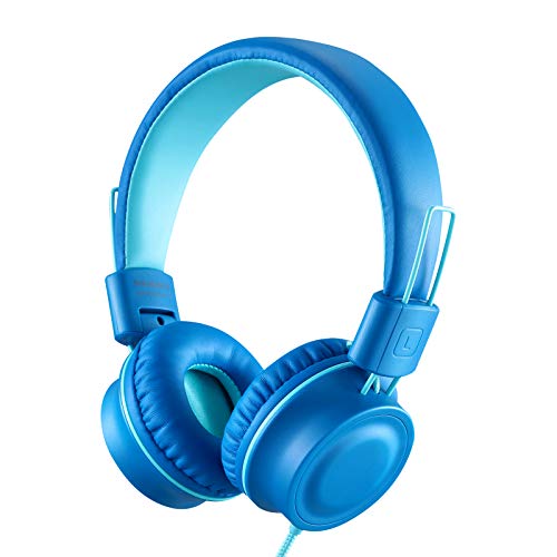 iRAG J01 Kids Headphones Foldable Stereo Tangle-Free 3.5mm Jack Wired Cord On-Ear Headset for Children/Teens/Boys/Girls/iPad/iPhone/School/Kindle/Airplane/Plane/Tablet