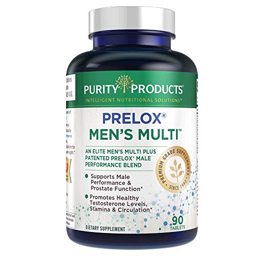 Book Cover Purity Products Men's High Performance Multi Elite Men's Multivitamin + Patented Prelox Sexual Health Blend - Supports Healthy Testosterone, Prostate, Erectile Quality & Circulation* - 90 Tablets