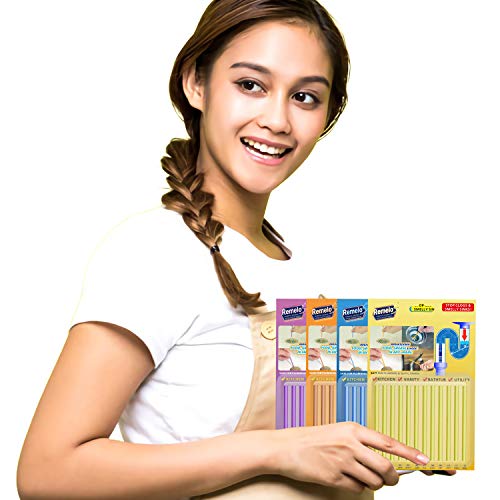 Book Cover Drain Cleaner Sticks, Sink Cleaner Stick& Deodorizer Sticks As Seen on TV Keep Kitchen Bathroom and Utility Drains Clear, Non-Toxic, 48 Pack