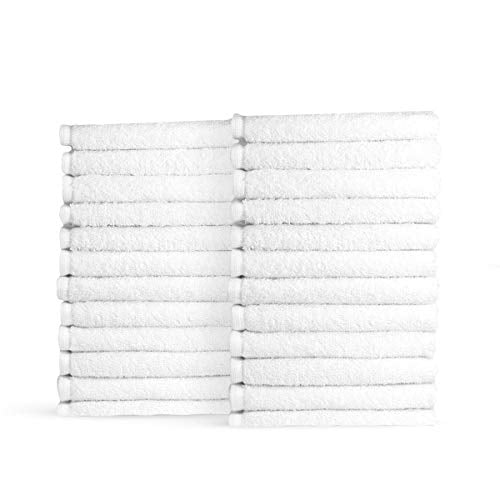 Book Cover Honest Linen White Spindle 24 Pack Washcloth Face Towel Set Suitable for Gym, 13 x 13 Spa Face Cloths, Hotel Washcloths Super Absorber, Double-Stitched, Long-Lasting Fiber Bath Towels and Wash Cloth