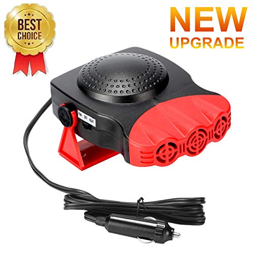 Car Heater,Car Defogger,Windshield Defroster Plugs into Cigarette Lighter,Auto Electronic Heater Fan Fast Heating Defrost 12V 150W Heating Cooling 2 in 1 Function 3-Outlet Car Heater (Red and Black)