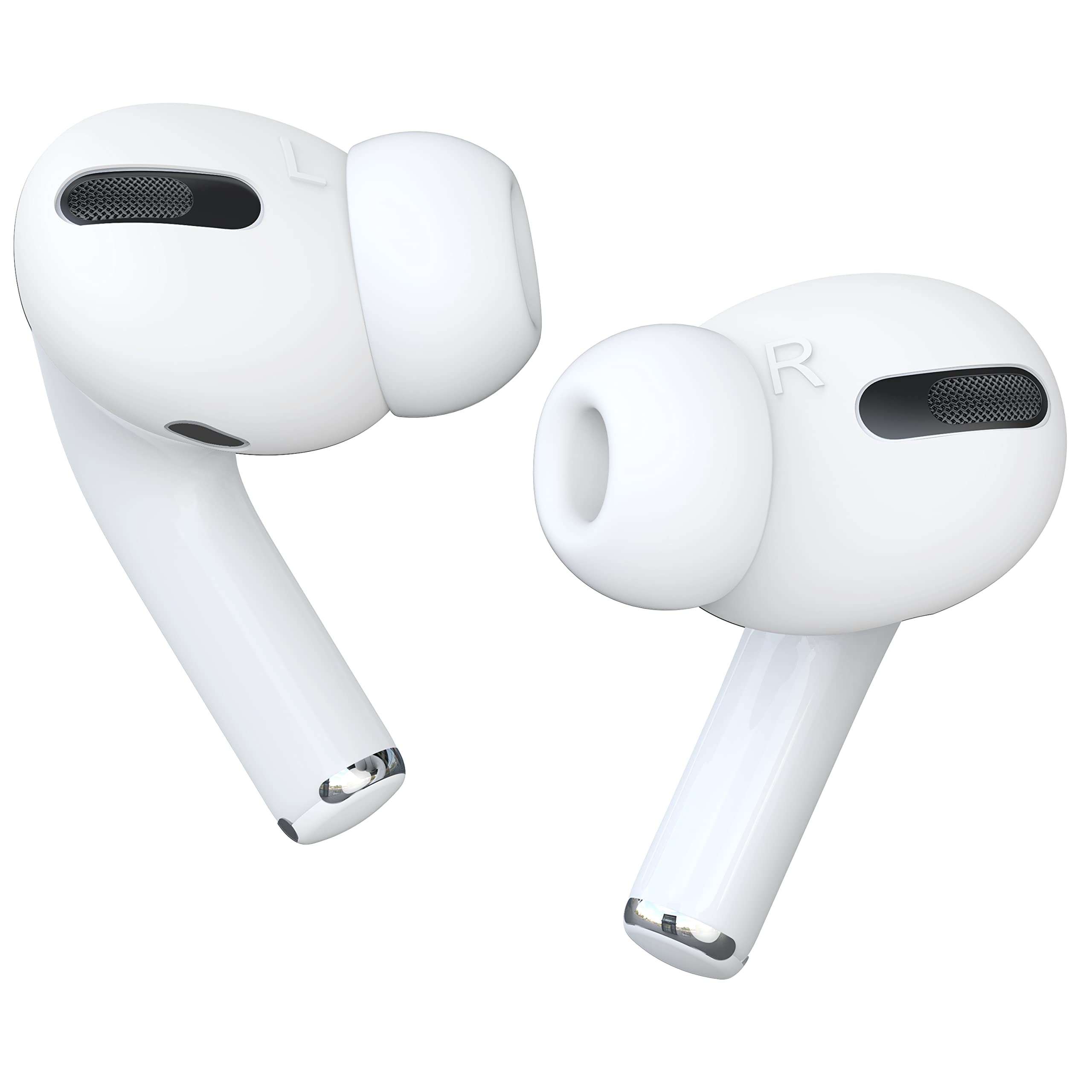 Book Cover DamonLight AirPods Pro Ear Tips [Fit in The Case] 2 Pairs Cover Designed for Apple AirPods Pro , Anti Slip Silicone Cover, Dust and Scratch Free, Comfortable Listening - White