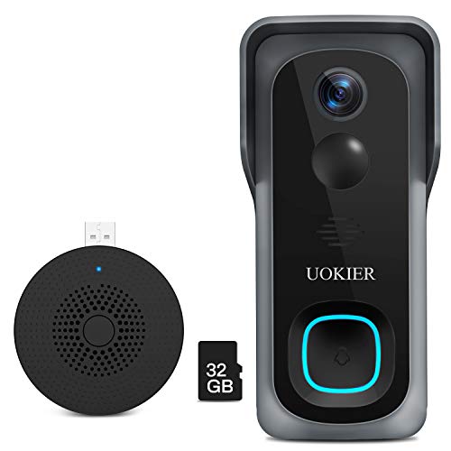 Book Cover WiFi Video Doorbell Camera, Wireless Security Doorbell, 32GB Pre-Installed, Motion Detection, 1080P Wide Angle, Night Vision, Waterproof, 2-Way Audio, Cloud Storage (Optional), with Indoor Chime