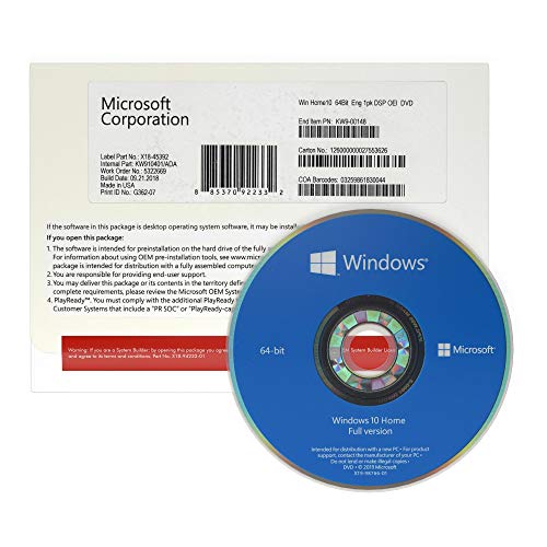 Book Cover Microsoft Windows 10 Home OEM 64 bit DVD | Full Product | English Language | Final Sale