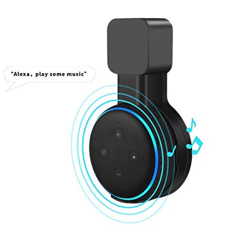 Amazon Echo Dot Wall Mount for 3rd Gen, Outlet Wall Mount Holder, Compact Bracket Stand Saves Home & Kitchen Counter Space, Without Messy Wires or Screws (Black,1 Pack)