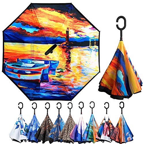 ARDECO Double Layer Inverted Reverse Umbrella