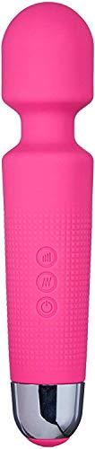 Mini Wand Massager, Personal Cordless Handheld Back Neck Shoulder Legs Vibration Massage with 20 Frequencies Vibration SettingsWand Massager