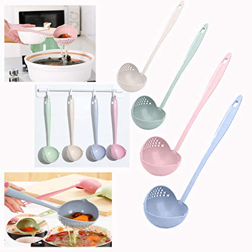 Book Cover zhuygba 2Pcs Kitchen Hot Pot Soup Spoon Colander 2 in 1 Daily Useful Cooking Tools Kitchen Utensils
