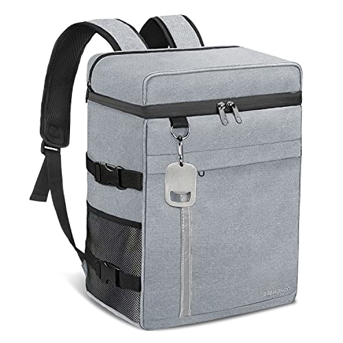 Insulated Cooler Backpack Leakproof Backpack Cooler 45 Can Large Soft Cooler Bag to Picnic Travel for Men Women (Grey-Black)
