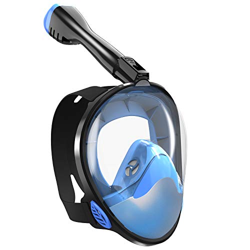 TINMIU Full Face Snorkel Mask, The Most Efficient Upgraded Safety Breathing System, Snorkeling Mask with Detachable Camera Mount, 180 Degree Panoramic View, Dry Top, Anti-Fogging, Anti-Leak