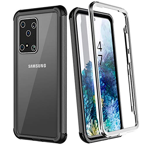 Samsung Galaxy S20 Ultra Case, POTALUX Full Body Rugged Heavy Duty Clear Bumper Case Without Built-in Screen Protector Wireless Charging Support Durable Cover Case for Galaxy S20 Ultra 6.9inch(2020)