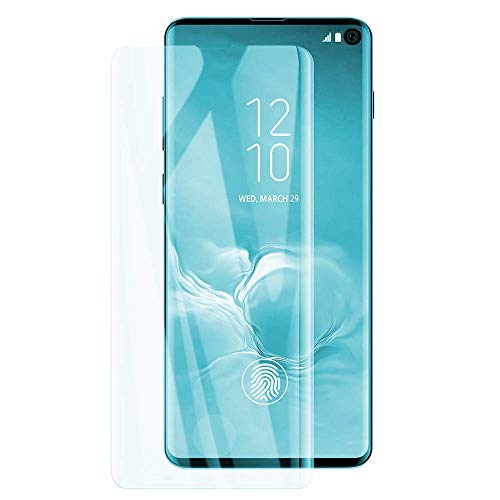 Galaxy S10 Screen Protector,Updated Version-Zone Support Fingerprint Unlock [No Bubbles][Case Friendly] Tempered Glass Screen Protector Compatible with Samsung Galaxy S10 [2-Pack] Clear