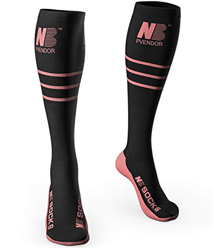 Compression Socks for Women & Menï¼ˆ20-30mmhgï¼‰Pvendor Athletic Nursing Stocking for Running, Flight, Travel, Nurses, Edema