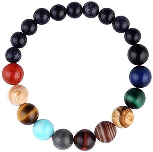 Book Cover Comelyjewel Black Lava Stone 7 Chakra Bracelets Rock Bead Elastic Natural Stones Gemstones Yoga Beads Bracelets for Men Women Girls Jewelry