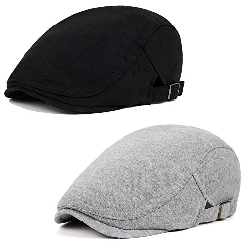 VORON Men Newsboy Caps Cotton Flat Hats Adjustable Autumn Winter Lvy Gatsby Driving Hat