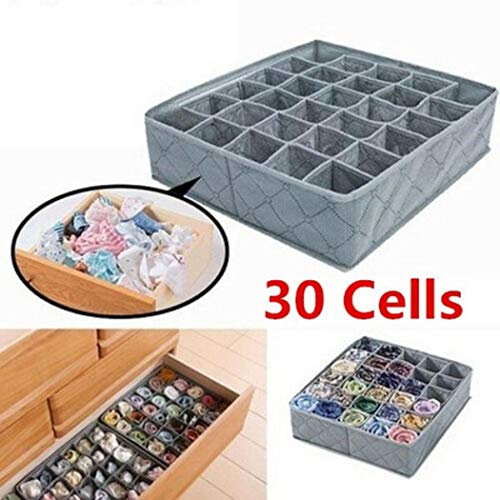 Onbay1 30 Grids Freely Separable Bras Underwear Socks Storage Organized Box Drawer Organizers
