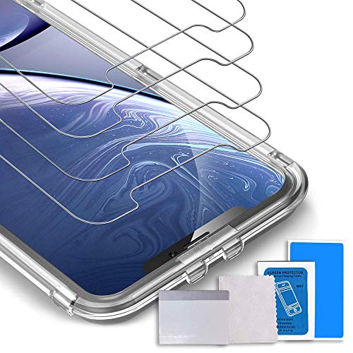 Ariza 4 Pack iPhone 11/XR Tempered Glass Screen Protector [Frame Included] 9H Film for Anti-Scratch [Protects Against Drops]