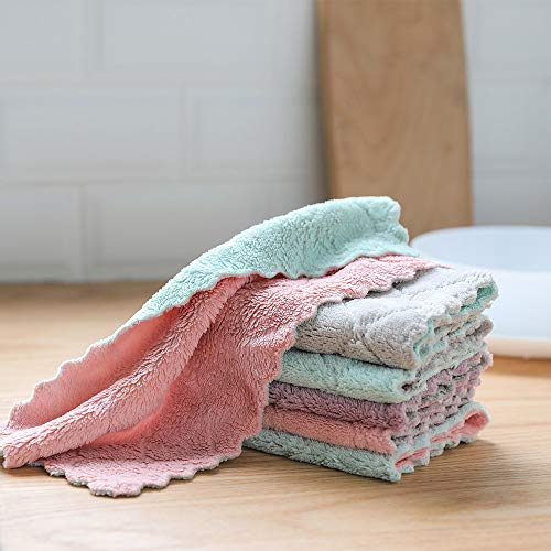 SFviwv 4PCS Washcloths Reusable Makeup Remover Cloths, Facial Cleansing Cloth, Multipurpose Home Hand Towels Dishclothes